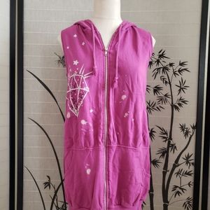 [dELiA*s] Fuschia Sleeveless Zip Hoodie